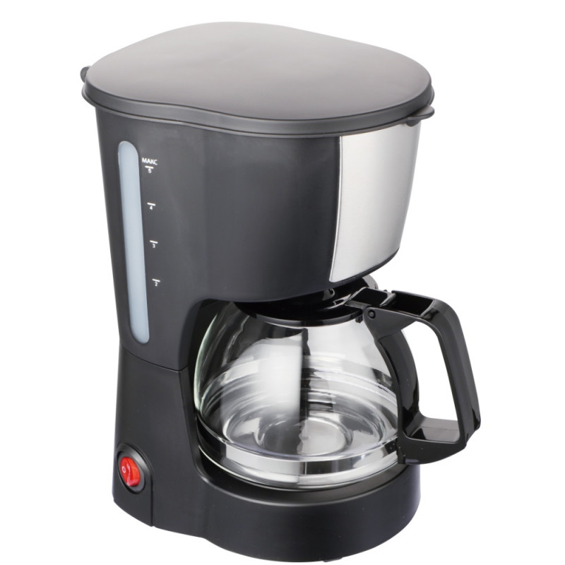 Rosberg R51170F Coffee Maker, 600W, 600 ml, Glass carafe, Plastic filter, Black