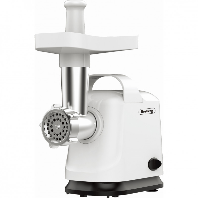 Rosberg R51991E Meat Grinder with Tomato Attachment, 800W, Reverse Function, White