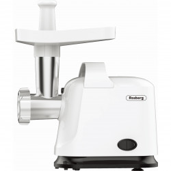Rosberg R51991E Meat Grinder with Tomato Attachment, 800W, Reverse Function, White