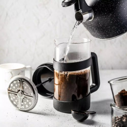 Kinghoff KH 1399 French Press, 1 L, Glass Bowl, Black