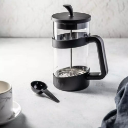 Kinghoff KH 1399 French Press, 1 L, Glass Bowl, Black