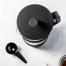 Kinghoff KH 1399 French Press, 1 L, Glass Bowl, Black