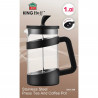 Kinghoff KH 1399 French Press, 1 L, Glass Bowl, Black