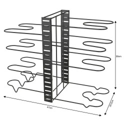 Kinghoff KH 1640 Kitchen Organizer, For pans or lids, 8 tiers, Metal, Black