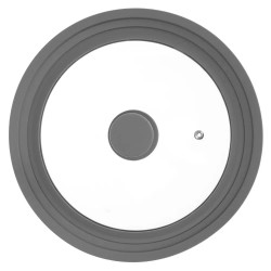 Kinghoff KH 1649 Lid, 24/26/28 cm, Glass, Silicone Rim, Universal, Gray