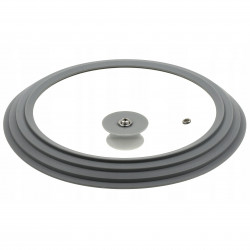 Kinghoff KH 1649 Lid, 24/26/28 cm, Glass, Silicone Rim, Universal, Gray