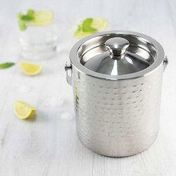 Kinghoff KH 1503 Ice Cream Maker, 1.5 liters, Textured, Double-walled, Handle, Stainless Steel