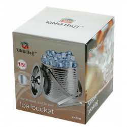 Kinghoff KH 1503 Ice Cream Maker, 1.5 liters, Textured, Double-walled, Handle, Stainless Steel