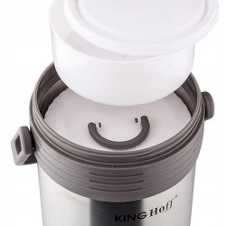 Termos alimentar Kinghoff KH 4075, 3 recipiente, 1,5 L, Pereti dubli, Otel inoxidabil