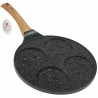 Τηγάνι  για mini pancakes με μαρμάρινη επικάλυψη Kinghoff KH 1666, Διάμετρος 26,5 cm, Για 4 pancakes, Γκρι