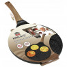 Τηγάνι  για mini pancakes με μαρμάρινη επικάλυψη Kinghoff KH 1666, Διάμετρος 26,5 cm, Για 4 pancakes, Γκρι