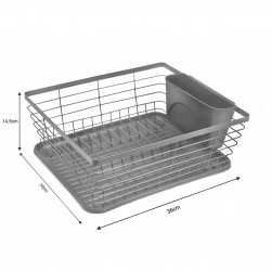Kinghoff KH 1715 Dish Rack, Cutlery Holder, 36x30 cm, Gray