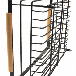 Kinghoff KH 1728 Dish Rack, Cutlery Holders, Wooden Handles, Black