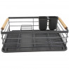 Kinghoff KH 1729 Dish Rack, Cutlery Holders, Wooden Handles, Gray