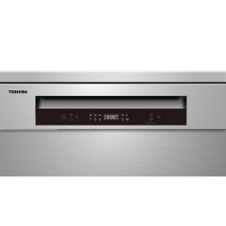 Mașină de spălat vase Toshiba DW-10F2EE(S), Clasa D, 10 seturi, 6 programe, AquaStop, 1/2 încărcare, Inox