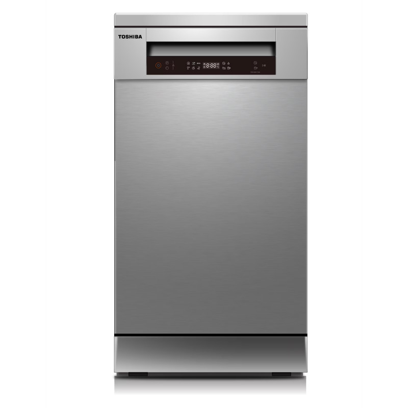 Mașină de spălat vase Toshiba DW-10F2EE(S), Clasa D, 10 seturi, 6 programe, AquaStop, 1/2 încărcare, Inox