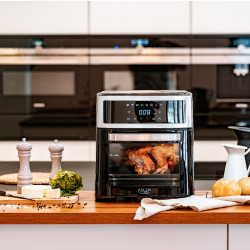 Resigilat: Friteuza/cuptor cu aer cald Air Fryer Adler AD 6309, 2500W, 13 L, 8 programe, Start intarziat, Inox/Negru