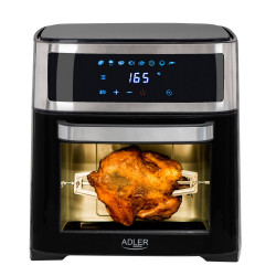 Resigilat: Friteuza/cuptor cu aer cald Air Fryer Adler AD 6309, 2500W, 13 L, 8 programe, Start intarziat, Inox/Negru