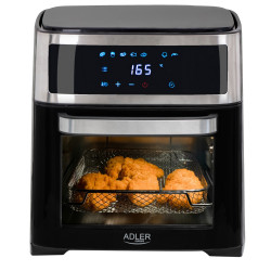 Resigilat: Friteuza/cuptor cu aer cald Air Fryer Adler AD 6309, 2500W, 13 L, 8 programe, Start intarziat, Inox/Negru