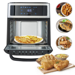 Resigilat: Friteuza/cuptor cu aer cald Air Fryer Adler AD 6309, 2500W, 13 L, 8 programe, Start intarziat, Inox/Negru