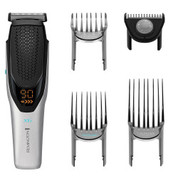 Remington Power X6 HC6000 Hair Clipper, 0.5–35 mm, 90-minute battery life, stainless steel blades, LED display, Gray/Blue