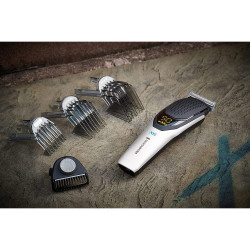 Remington Power X6 HC6000 Hair Clipper, 0.5–35 mm, 90-minute battery life, stainless steel blades, LED display, Gray/Blue