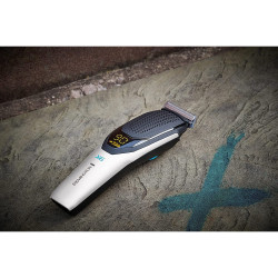 Remington Power X6 HC6000 Hair Clipper, 0.5–35 mm, 90-minute battery life, stainless steel blades, LED display, Gray/Blue