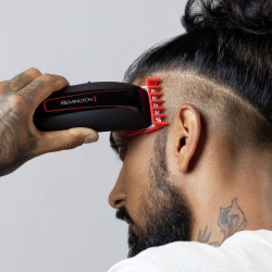 Remington Easy Fade Pro HC550 Hair Clipper, Waterproof, 120-Minute Battery Life, Stainless Steel Blades, 19 Attachments, Black/Blue