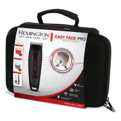 Remington Easy Fade Pro HC550 Hair Clipper, Waterproof, 120-Minute Battery Life, Stainless Steel Blades, 19 Attachments, Black/Blue