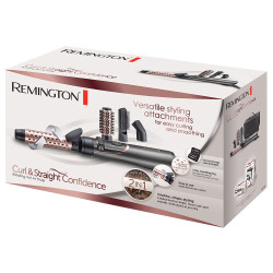 Remington Curl and Straight Confidence AS8606 Hair Dryer and Styler, 800W, Ceramic Coating, Ionization, Cool Shot, Black/Pink