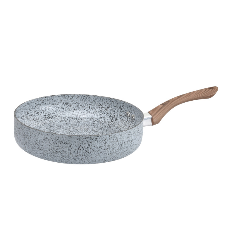 Oliver Voltz Siena OV51319J24D Frying Pan, 24 cm, Deep, Marble Finish, Induction, Gray