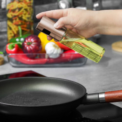 Kinghoff KH 1722 Oil and Vinegar Spray Bottle, Glass, 100 ml, 18 x 4 cm, Clear/Gold