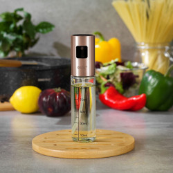 Kinghoff KH 1722 Oil and Vinegar Spray Bottle, Glass, 100 ml, 18 x 4 cm, Clear/Gold