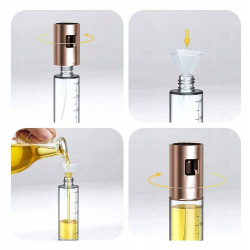 Kinghoff KH 1722 Oil and Vinegar Spray Bottle, Glass, 100 ml, 18 x 4 cm, Clear/Gold