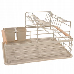 Kinghoff KH 1799 Dish Rack, 2 tiers, Cutlery Holder, Beige