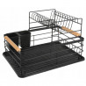 Kinghoff KH 1796 Dish Rack, 2 tiers, Cutlery Holder, Black