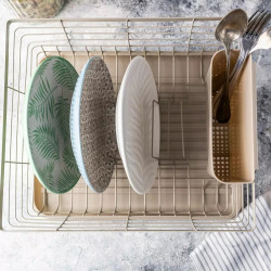 Kinghoff KH 1838 Dish Rack, Cutlery Holder, Beige