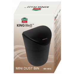 Kinghoff KH 1813 Mini Trash Can, 1.8 L, 12 x 17 cm, Stainless Steel, Black