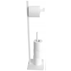 Kinghoff KH 1750 Toilet Paper Holder, Bamboo, 19 x 71 cm, Holds 5 Rolls, White