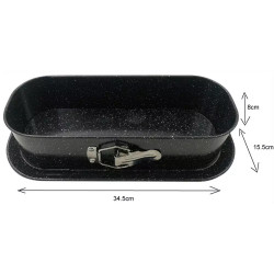 Kinghoff KH 1785 Springform Pan, 34.5 x 15.5 cm, Marble Finish, Black