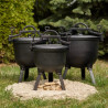 Kinghoff KH 2233 Cooking Pot, Hunter Style, 10 Liters, Cast Iron, For Barbecue, Black