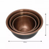 Klausberg KB 7394 Deep Bowl Set, 5 L, 3 L, 1.6 L, Polished, Stainless Steel/Copper
