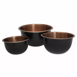 Set 3 boluri din inox pentru mixare Klasuberg KB 7394, 5/3/1.6 L, Negru/Cupru