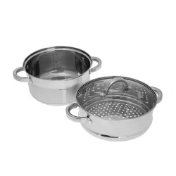 Oale pentru gatire cu aburi Klausberg KB 7141, 22 cm, 4 litri, 3 piese, Fund gros, Inox