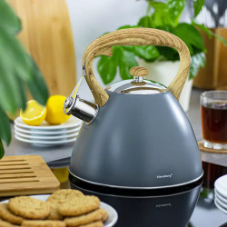 Klausberg KB 7297 Kettle, 3 liters, Whistling, Induction, Gray Stainless Steel
