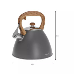 Klausberg KB 7297 Kettle, 3 liters, Whistling, Induction, Gray Stainless Steel