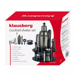 Klausberg KB 7581 Shaker Set with Accessories, 10-Piece Set, Stand, 720 ml, Graphite