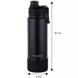 Klausberg KB 7637 Insulated Bottle, 720 ml, Double-walled, Stainless Steel, Black