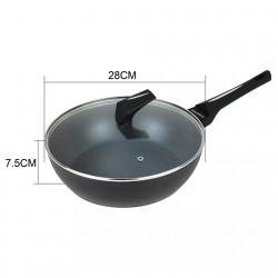 Klausberg KB 7692 Deep Frying Pan, 28 cm, Marble Coating, Induction, Black