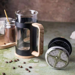 Klausberg KB 7679 French Press, 350 ml, Glass, Black/Brown